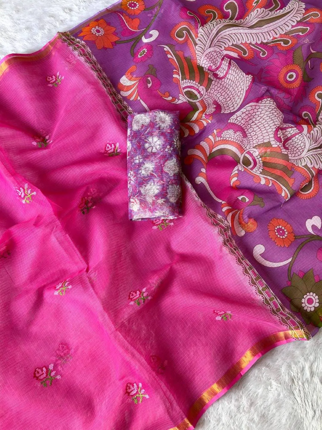 Launching MHV Kalamkari Dori Kota doriya Printed Embroidery Saree 2026