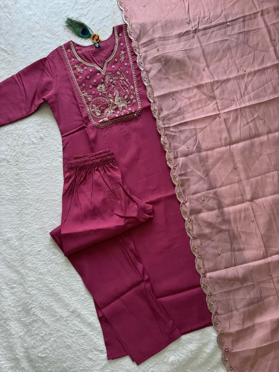 Beautiful KR 420 Roman Silk Thread Embroidery Work Designer Readymade Dress 2026