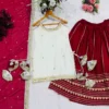 Stylish STD 6123 Vichitra Silk Zari Embroidery Work Wedding Kurti Skirt Dupatta 2026