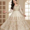 Latest STD 6124 Blooming Thread Embroidery Work Festival Anarkali Gown Pant Dupatta 2026