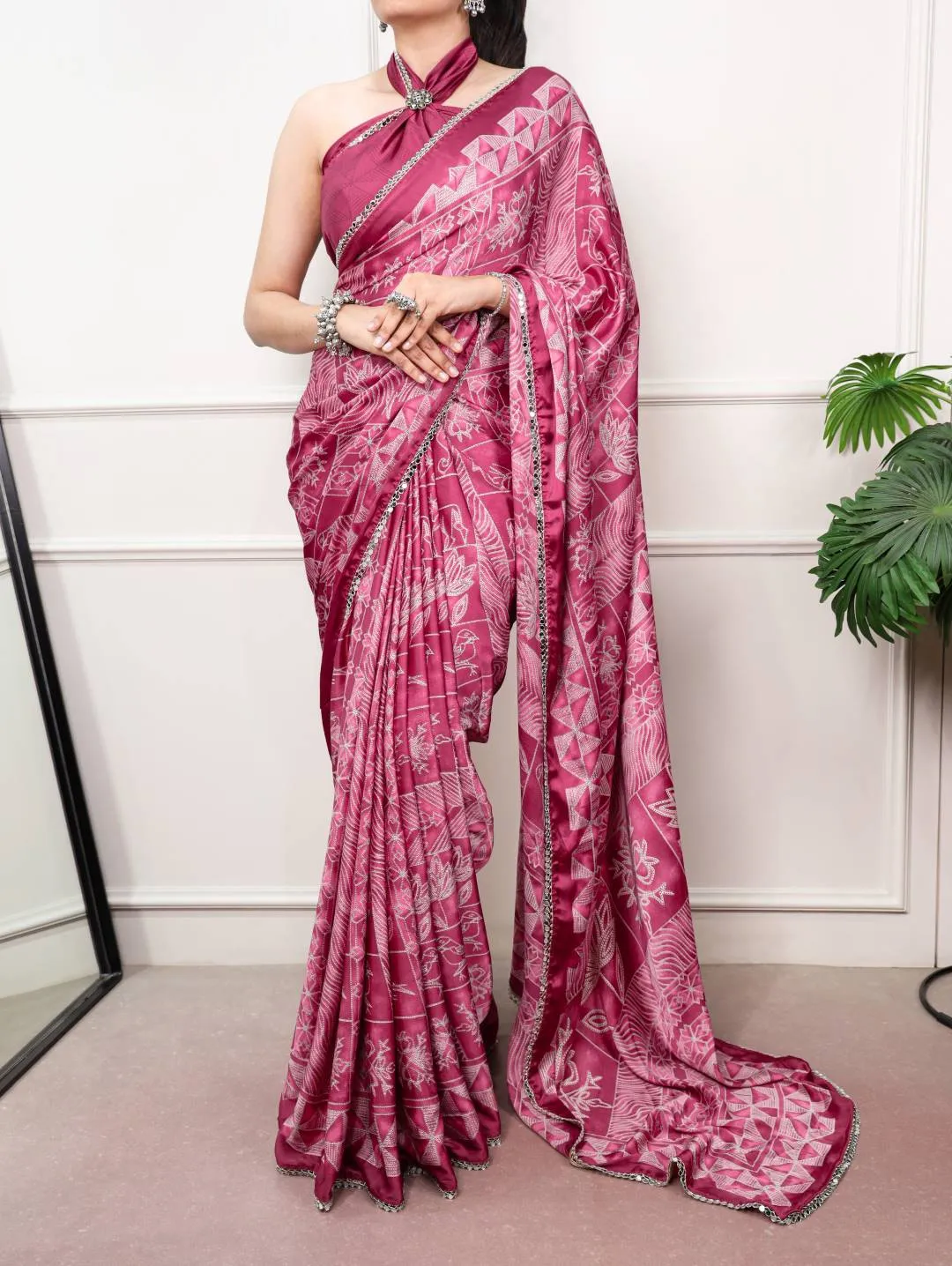 Beautiful WMN 7403 Kashviya Satin Silk Mirror Work Trending Party Wear Saree 2026