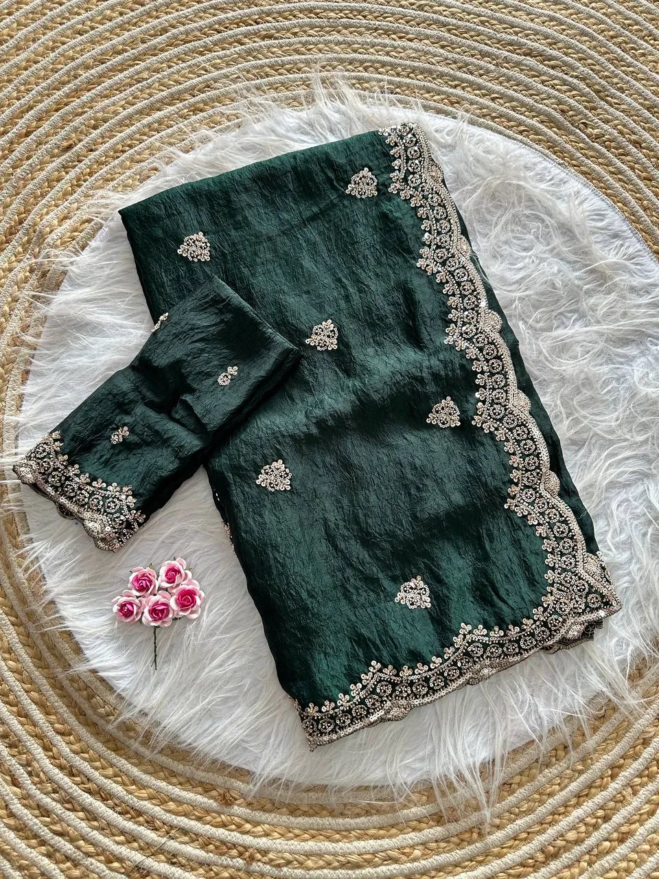 Latest MHV RajGharana Fandy Silk Embroidery Wedding Saree Exporters Online 2026