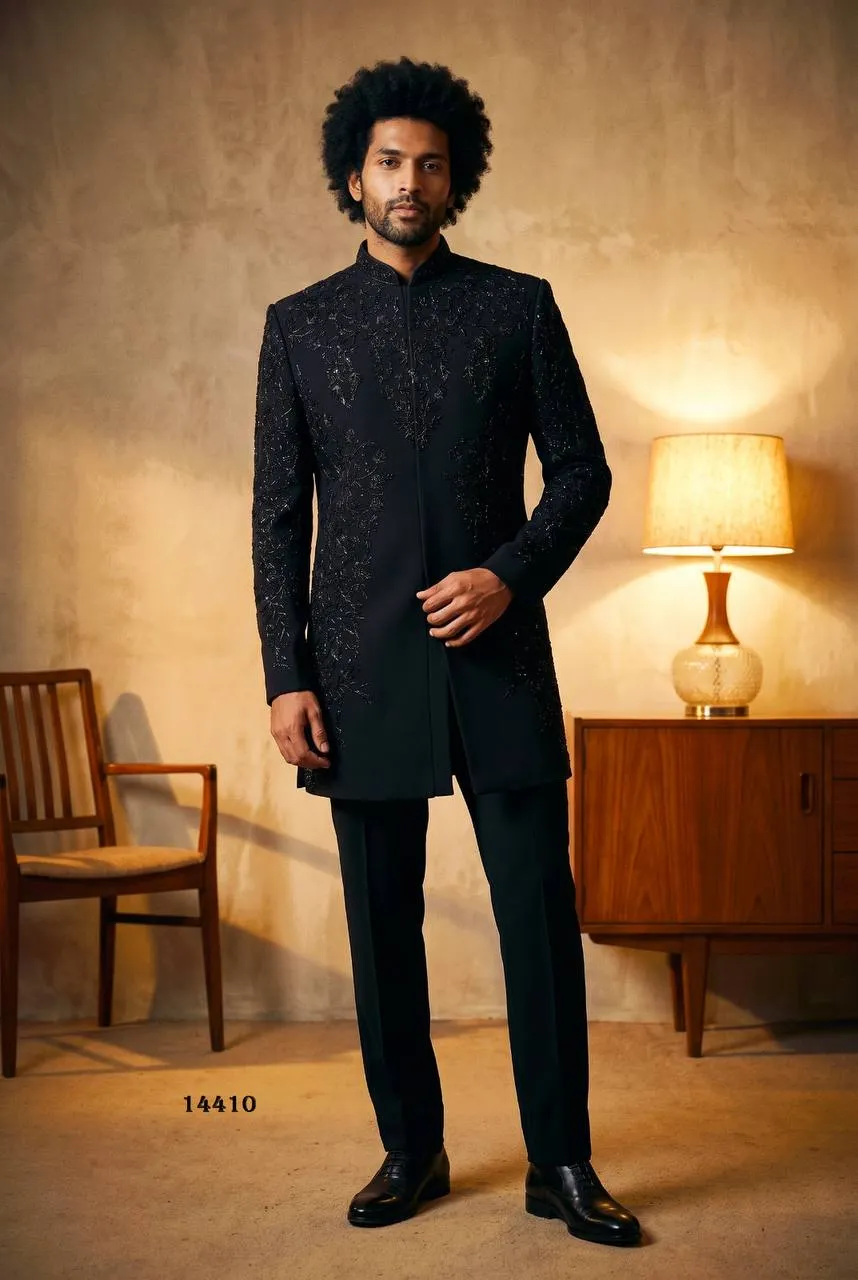 Launching Shyam Heavy Armani Sequence Beads Work Wedding Coat Pant Set 2026