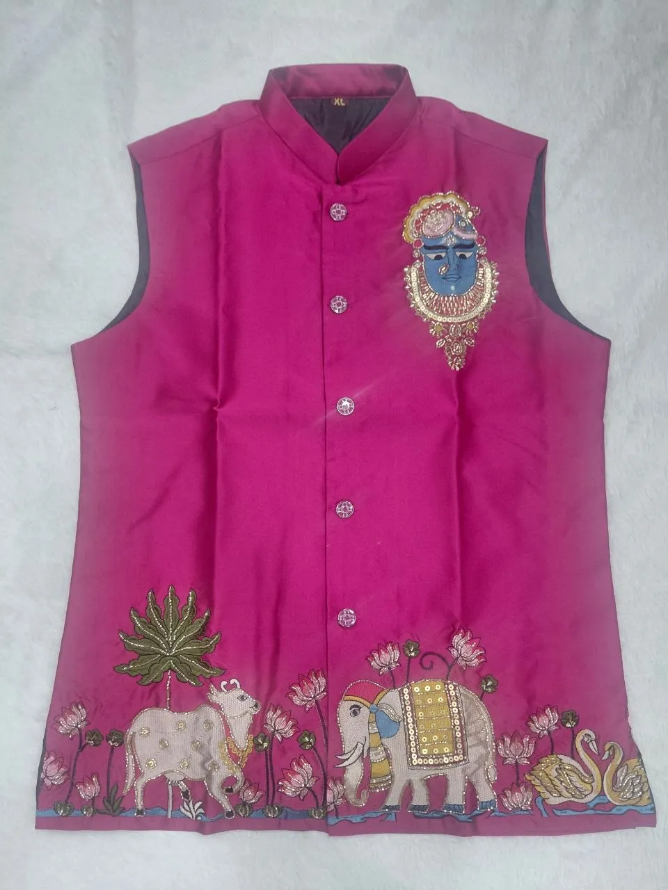 Stylish Shyam Shrinathji Satin Hand Work Designer Koti For Mens 2026