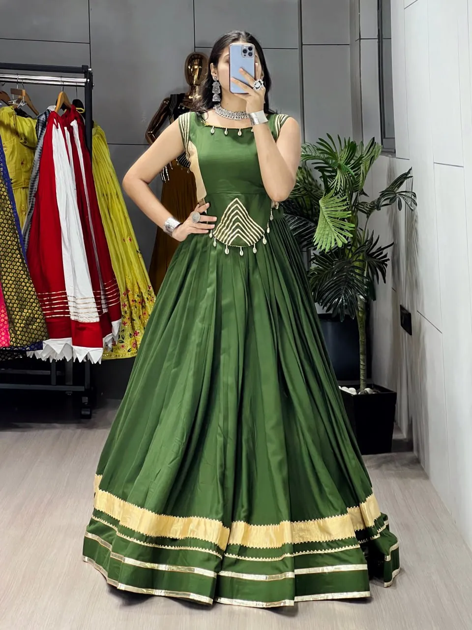 WMT 8060 Ambaa Rayon Cotton Gota Patti Work Navratri Garba Collection