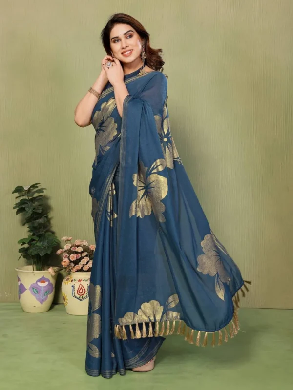 Latest Netra 106 Star Georgette Silk Foil Work Party Wear Saree Wholesale Market 2026