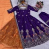 Sabina 6125 Silk Wedding Embroidery Zari Anarkali Gown Pant Dupatta