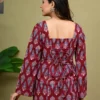 RRD Fuchsia Floral Stylish Short Kurti Online Shopping