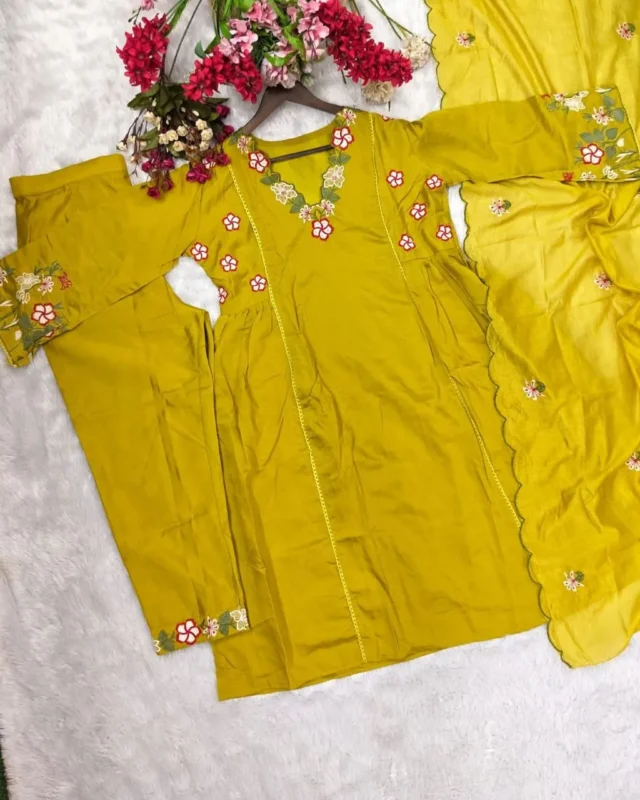 Launching Laxmy Chanderi Silk Embroidery Work Festival Readymade Dress 2026