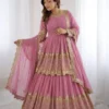 Beautiful Sabina Georgette Embroidery Sequence Work Party Wear Top Skirt With Dupatta 2026