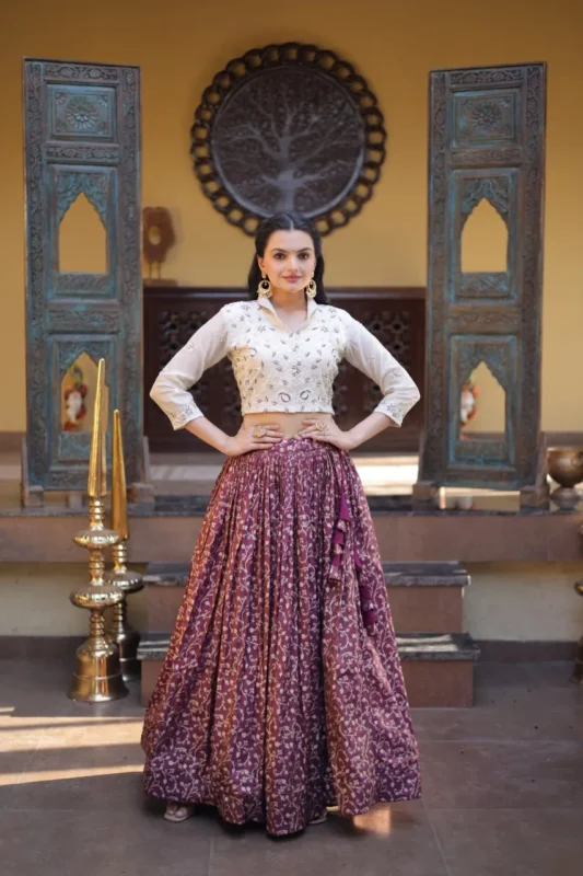 Stylish Moni 5070 Cosmos Embroidery Work Lehenga Blouse Wholesaler in Surat 2026