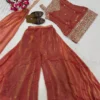 Beautiful FFD Mumtaz Fandy Silk Sequence Embroidery Work Party Wear Sharara Suit 2026