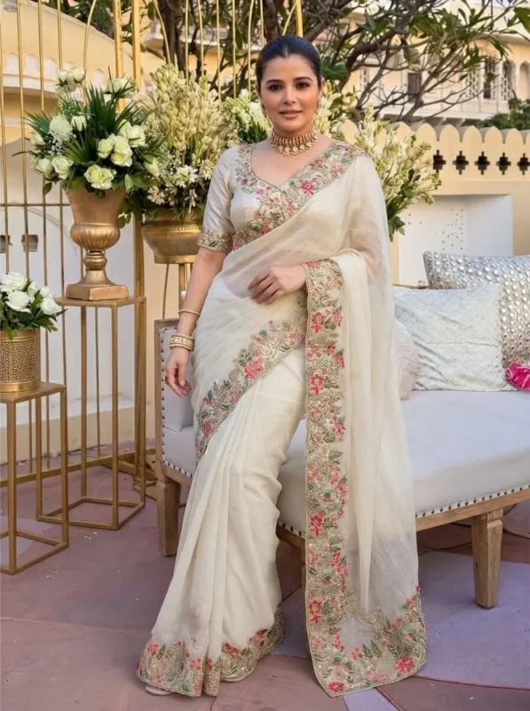 Launching Kiara Shivangee Fendy Satin Silk Embroidery Wedding Saree in India 2026