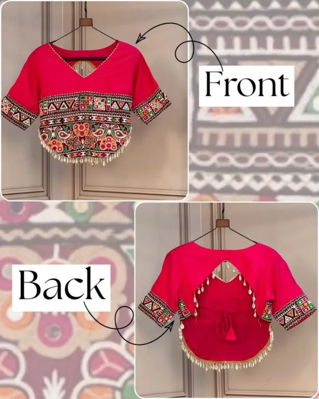Stylish Moni 7172 Roman Silk Gamthi Embroidery Work Navratri Blouse 2026