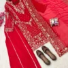 Beautiful C585 1487 Chinon Embroidery Work Wedding Sharara Suit With Dupatta 2026