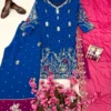 Stylish C585 1488 Georgette Zari Embroidery Work Kurti Palazzo Dupatta Set 2026