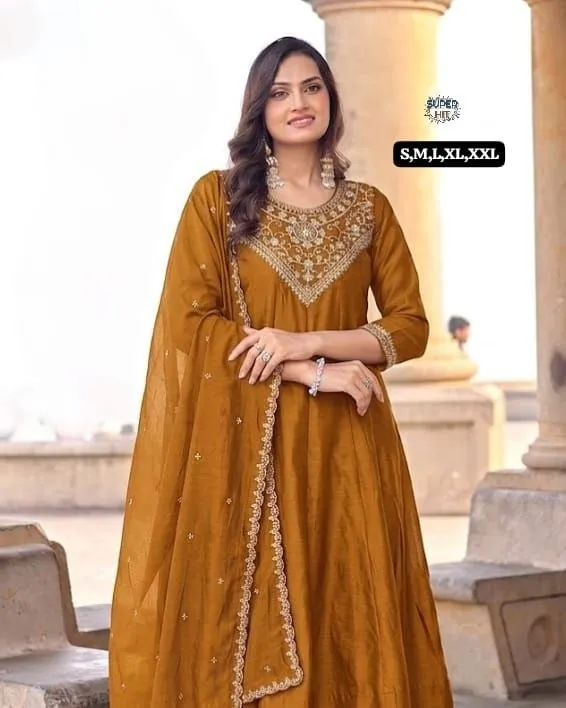 Latest Laxmy Vichitra Silk Embroidery Work Readymade Dress Wholesale Online 2026