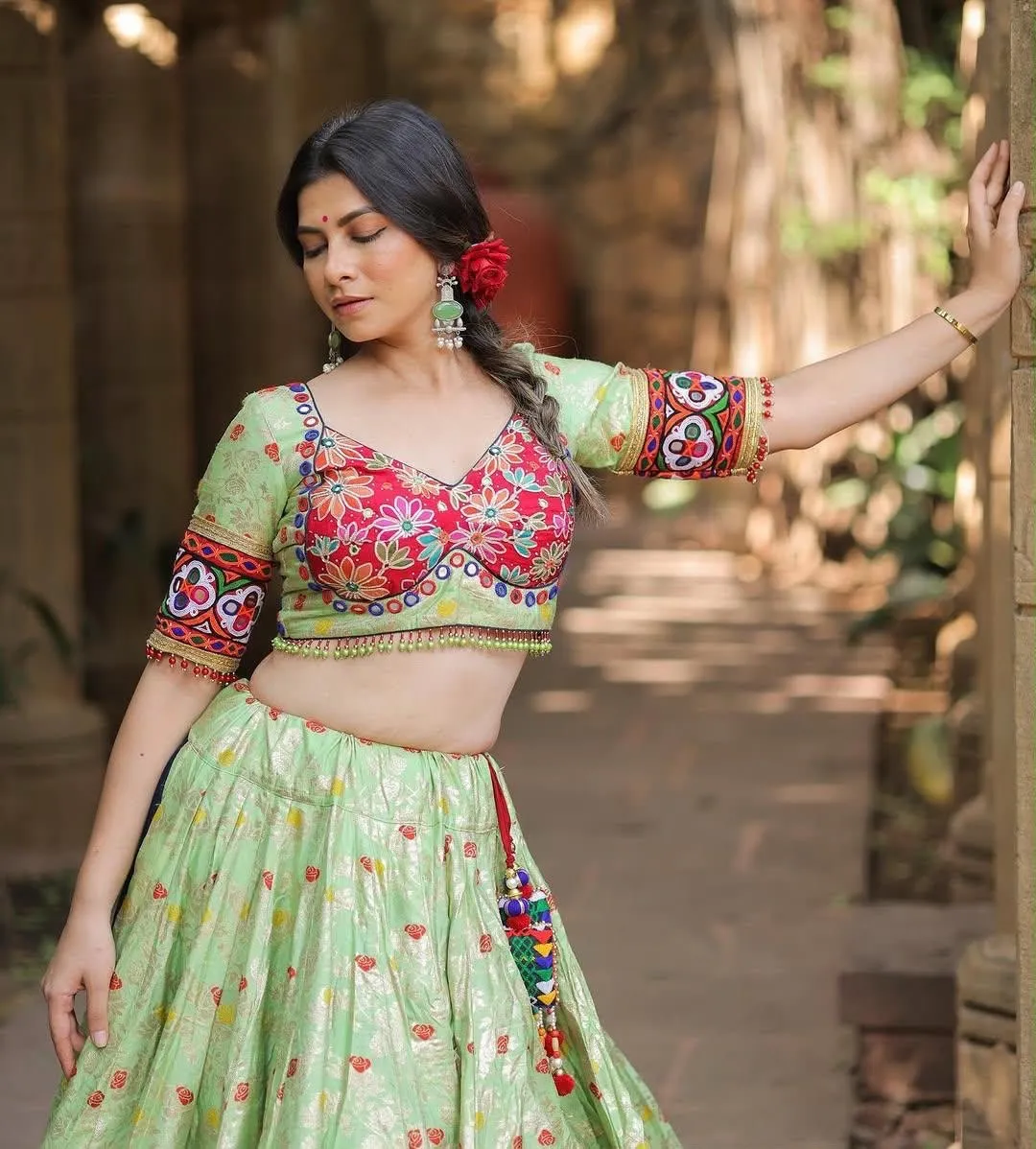 C585 180 Muslin Cotton Mirror Work Special Navratri Collection Online Shopping