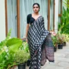 Launching SS1010 5603 Satin Crep Ajarakh Printed Mirror Work Saree Collection 2026