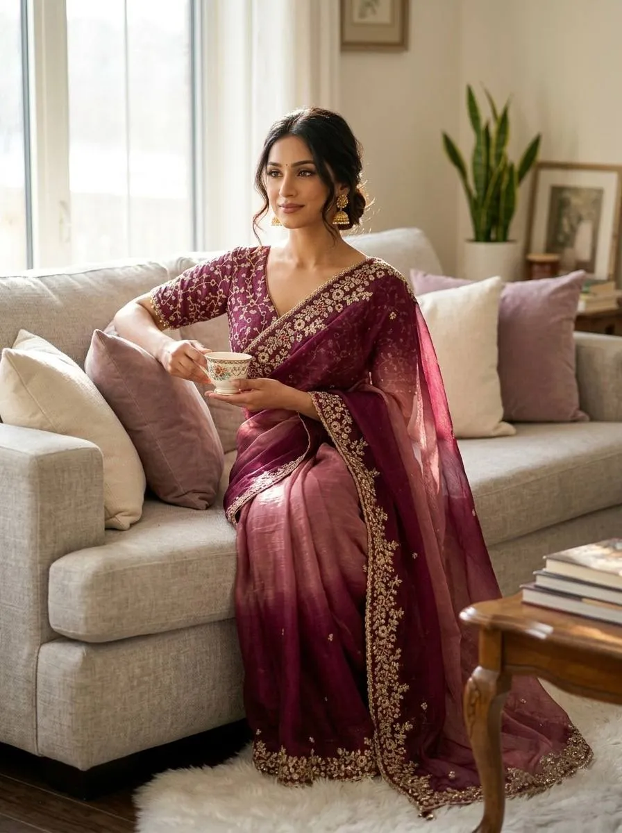 Stylish SS1010 5568 Fandy Chiffon Embroidery Work Saree Exporters Online 2026