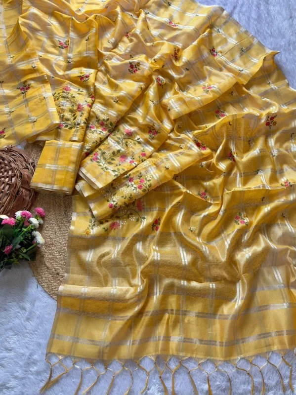 Launching MHV Anita Tussar Silk Zari Embroidery Work Saree Collection 2026