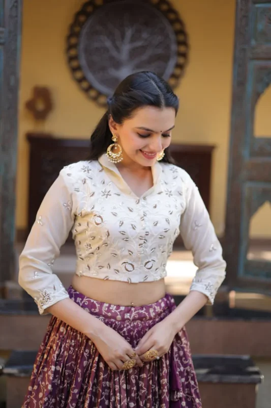 Stylish Moni 5070 Cosmos Embroidery Work Lehenga Blouse Wholesaler in Surat 2026