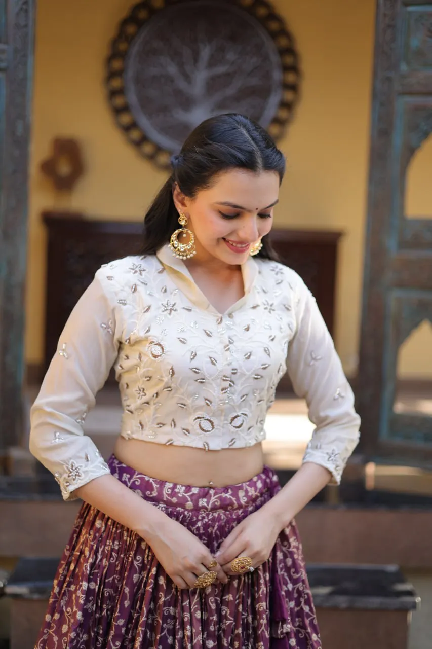 Stylish Moni 5070 Cosmos Embroidery Work Lehenga Blouse Wholesaler in Surat 2026