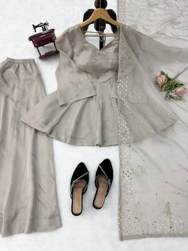 Buy Deepika 6046 Tabby Silk Foil Work Party Wear Sharara Top With Dupatta 2026