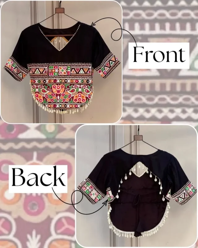 Stylish Moni 7172 Roman Silk Gamthi Embroidery Work Navratri Blouse 2026