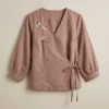 Shiv 1076 Linen Cotton Embroidery Office Wear Top For Women