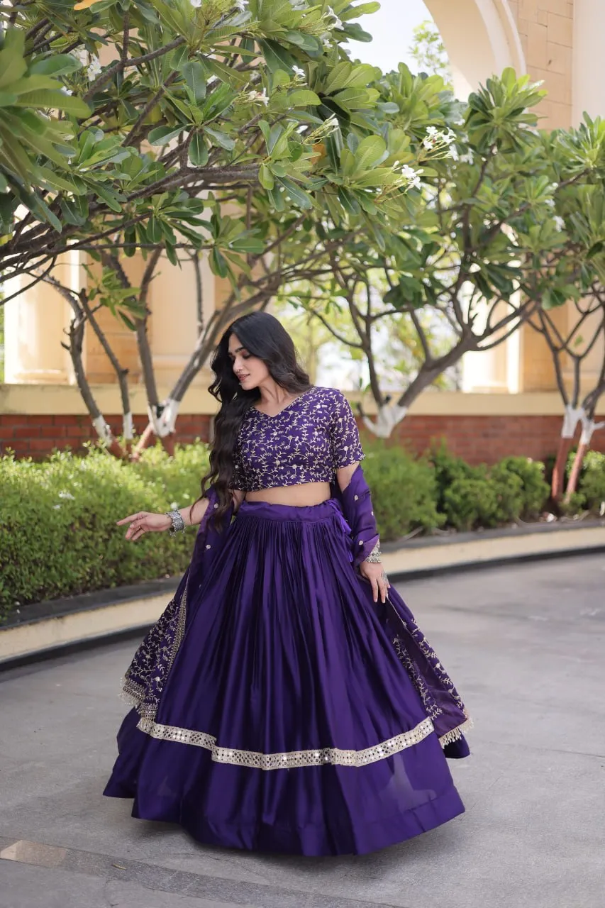 Latest Moni 5073 Glory Satin Embroidery Zari Work Wedding Wear Lehenga Choli Collections 2026 2026