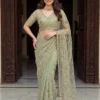 Latest DKT 5178 Net Sequence Embroidery Work Designer Saree Supplier in Surat 2026