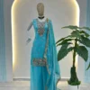 Stylish DKT 5166 Fandy Silk Sequence Embroidery Work Festival Sharara Suit With Dupatta 2026