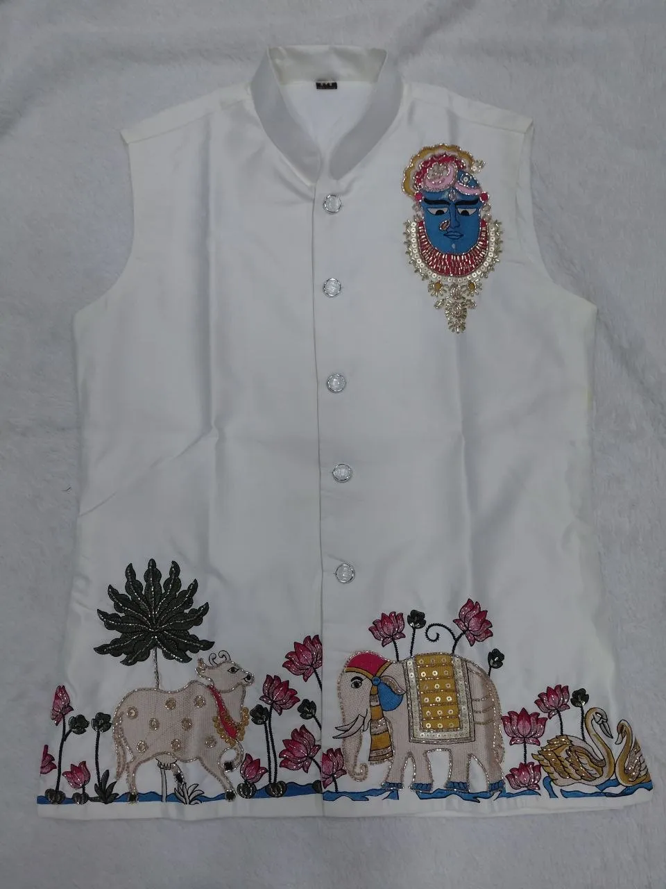 Stylish Shyam Shrinathji Satin Hand Work Designer Koti For Mens 2026