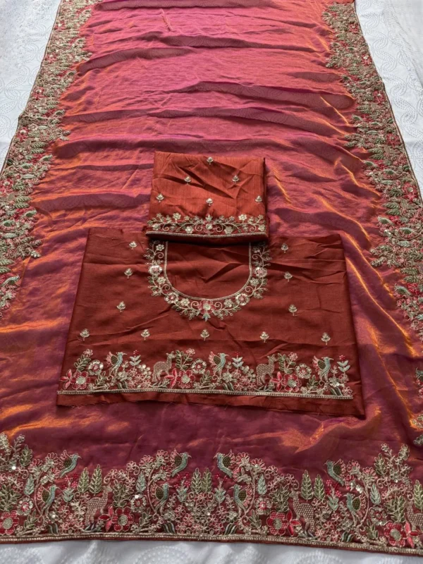 Launching Kiara Shivangee Fendy Satin Silk Embroidery Wedding Saree in India 2026