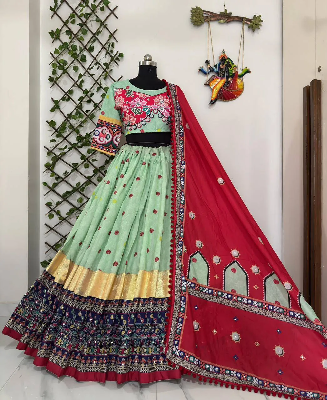 C585 180 Muslin Cotton Mirror Work Special Navratri Collection Online Shopping