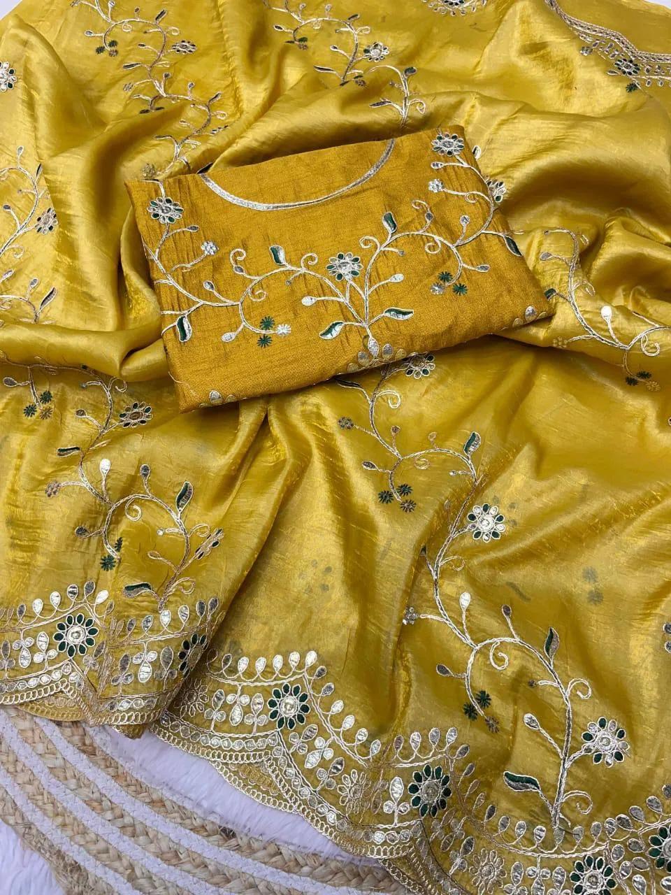 RBC 6016 Gold Crush Designer Gota Foil Work Festival Saree