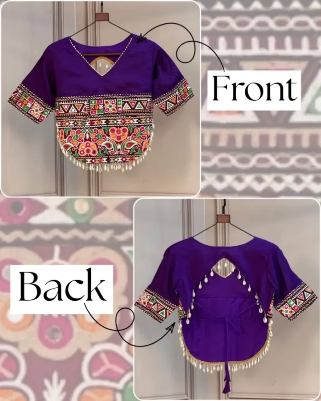 Stylish Moni 7172 Roman Silk Gamthi Embroidery Work Navratri Blouse 2026