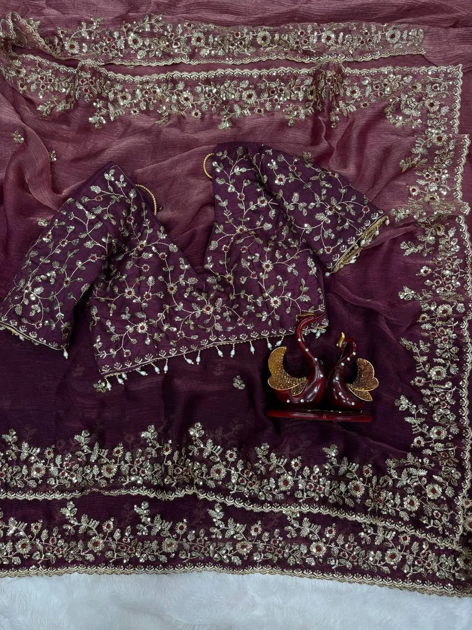 Stylish SS1010 5568 Fandy Chiffon Embroidery Work Saree Exporters Online 2026