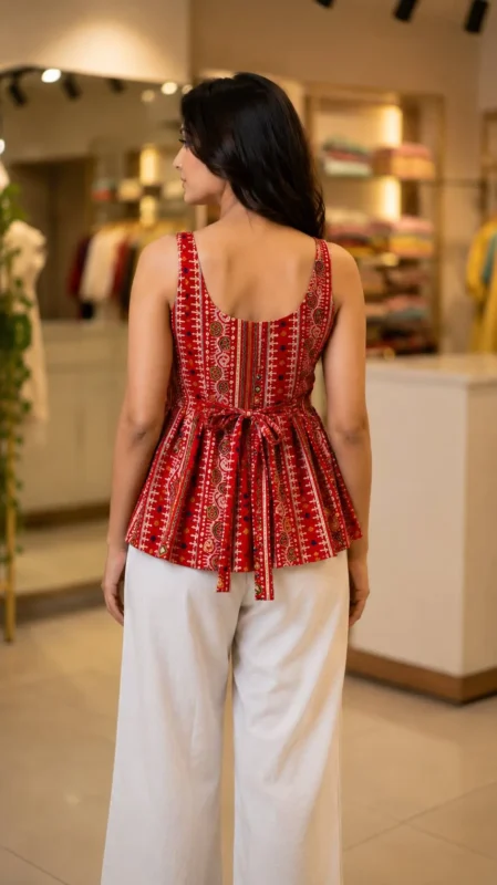 Latest SS2016 Bandhej Rayon Printed Short Top For Girls 2026