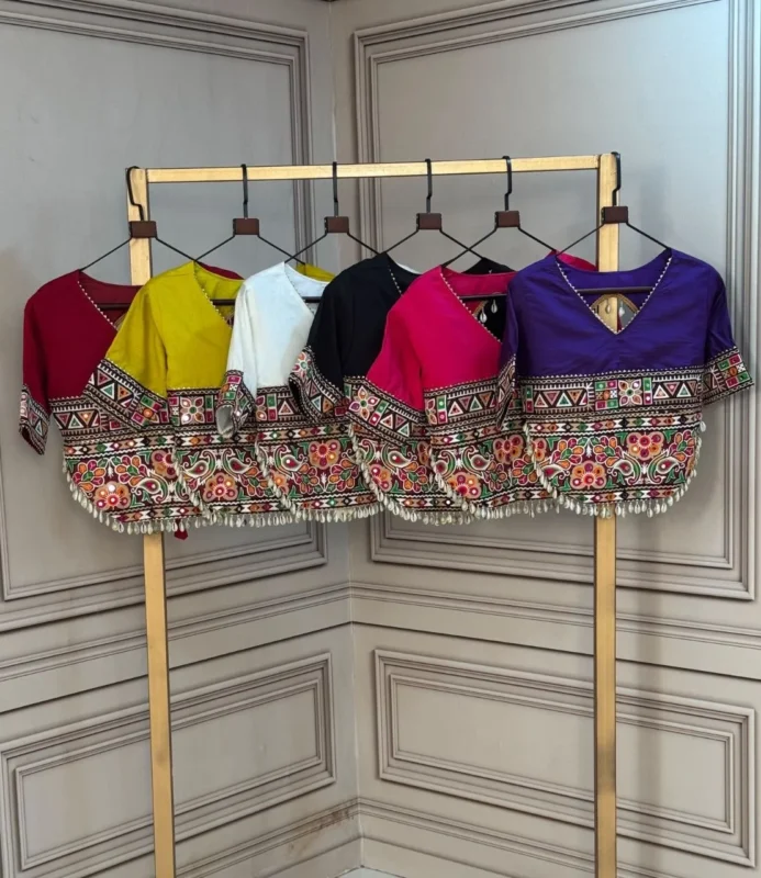 Stylish Moni 7172 Roman Silk Gamthi Embroidery Work Navratri Blouse 2026