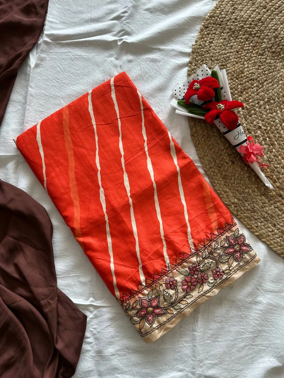 MHV Mouni Silk Hand Loom Printed Work Daily Wear Saree