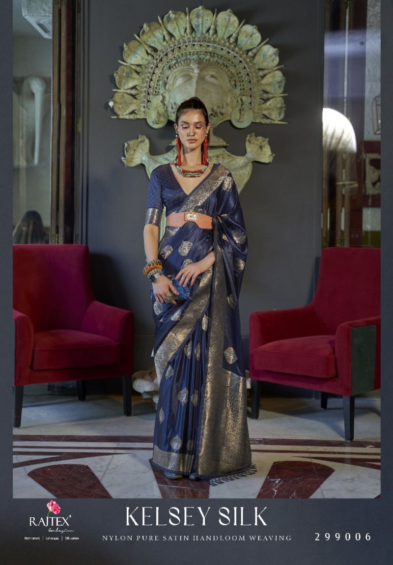 Latest Rajtex Kelsey Silk Nx Satin Handloom Weaving Saree Collection Wholesale 2026