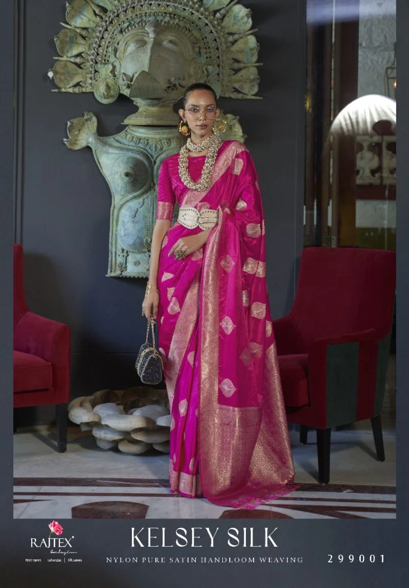 Rajtex Kelsey Silk Nx Satin Handloom Weaving Saree Collection Wholesale