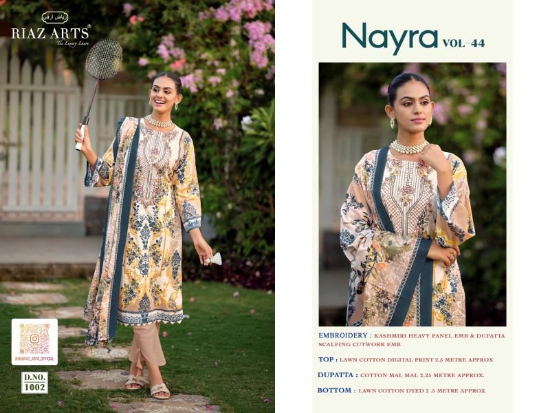 Riaz Arts Nayra Vol 44 Cotton Digital Printed Dress Material Wholesale