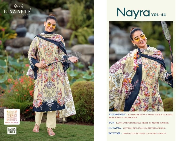 Riaz Arts Nayra Vol 44 Cotton Digital Printed Dress Material Wholesale