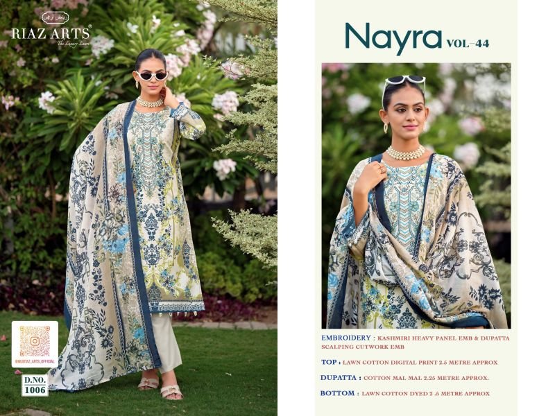 Riaz Arts Nayra Vol 44 Cotton Digital Printed Dress Material Wholesale