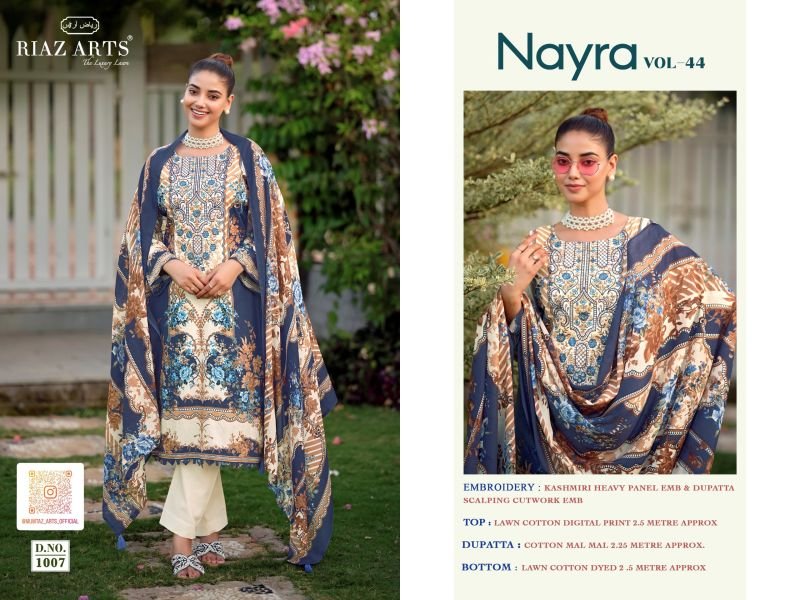 Riaz Arts Nayra Vol 44 Cotton Digital Printed Dress Material Wholesale