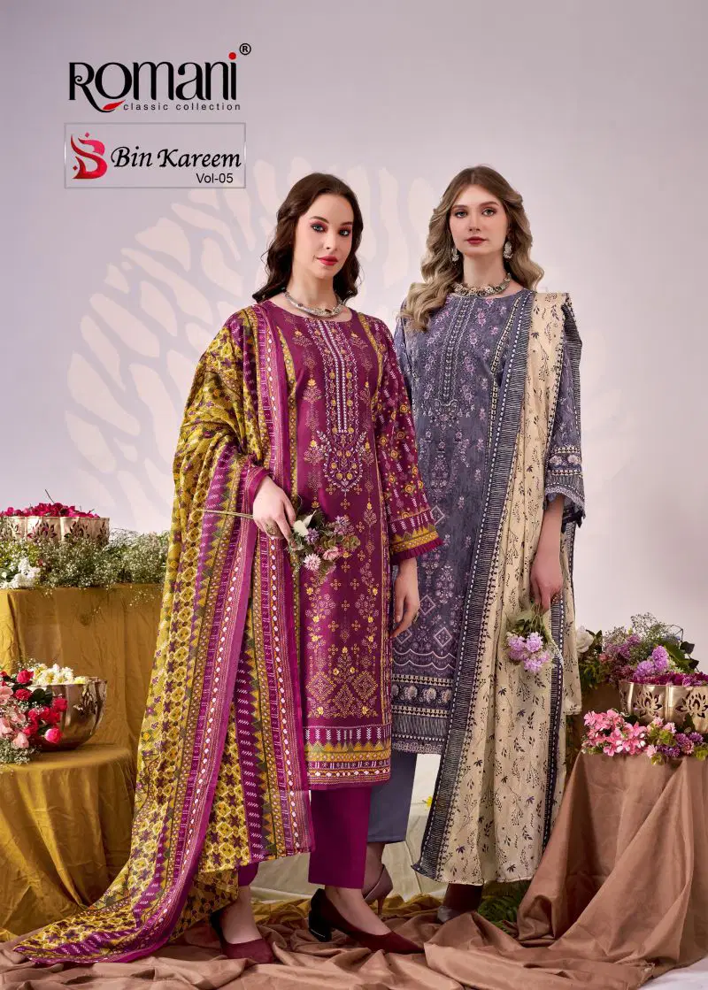 Romani Bin Kareem Vol 05 Readymade Cotton Digital Printed Kurti With Bottom Dupatta Wholesale