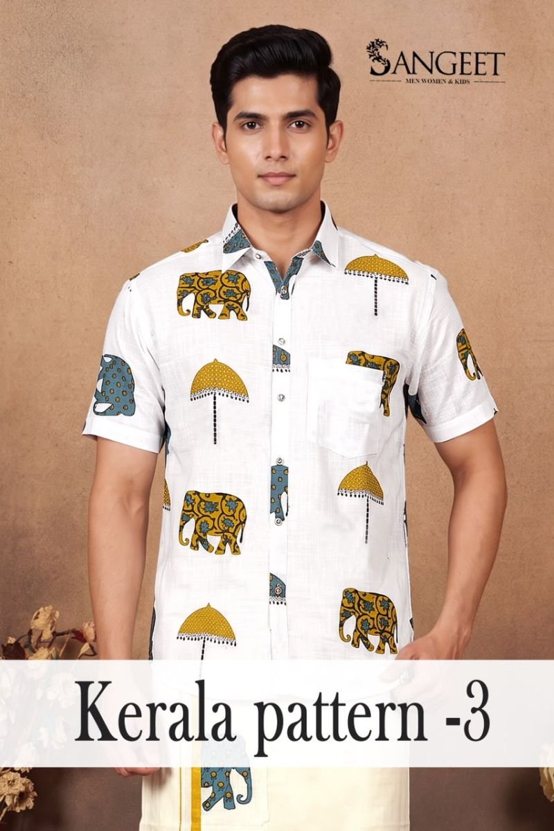 Sangeet Kerala Patterns Vol 3 Mens Rayon Shirt With Vesti Wholesale
